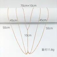 Fashion Gold Color Double-Layer Thin Chest Chain for Women New Simple Metal Shiny Chain Waist Chain Bikini Body Jewelry Gifts 6