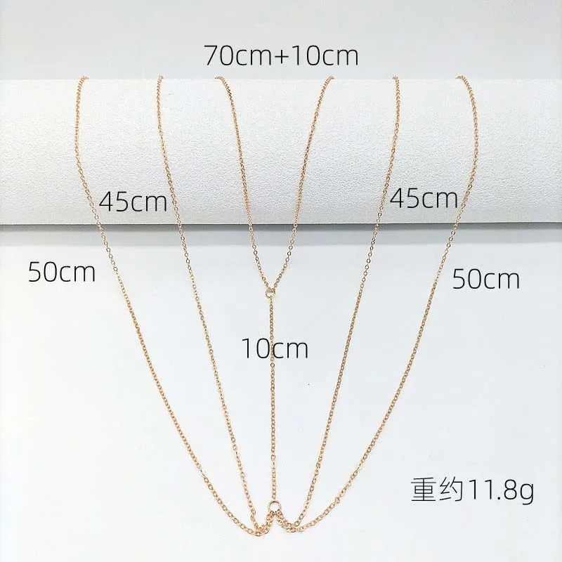 Gold Color Double-Layer Thin Chest Chain Simple Metal