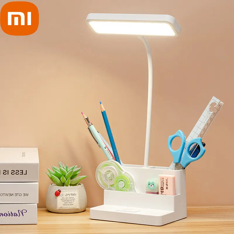 

Xiaomi Table Lamp Led Desk lamp Study Reading Light With Pen Phone Holder Function Bedroom Rechargeable USB Night Lights