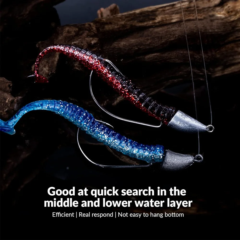 Weighted Metal Jig Worm Hooks 6
