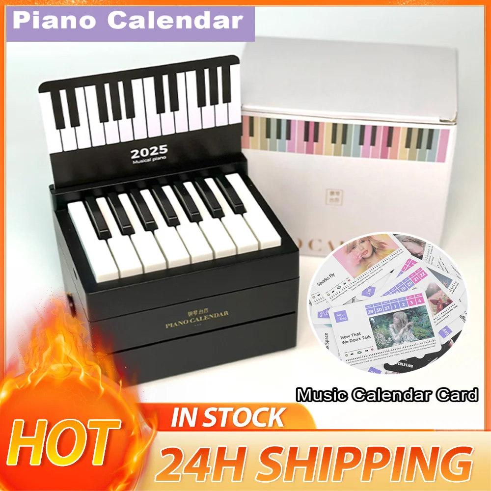 Taylor Piano Calendar 15 Keys Piano Calendar Playable Desktop Peripheral Ornaments with 27 Music Cards 52 Songs