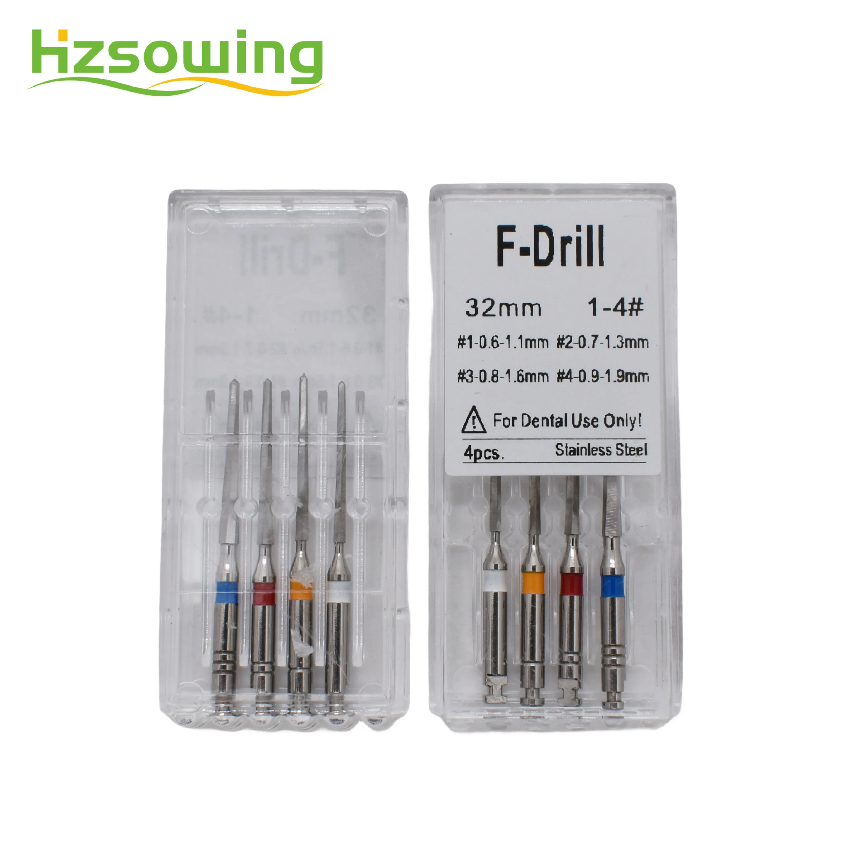 1 Box Dental Kit Set 20 Quartz Straight Pile Fiber Post & 4 Drills