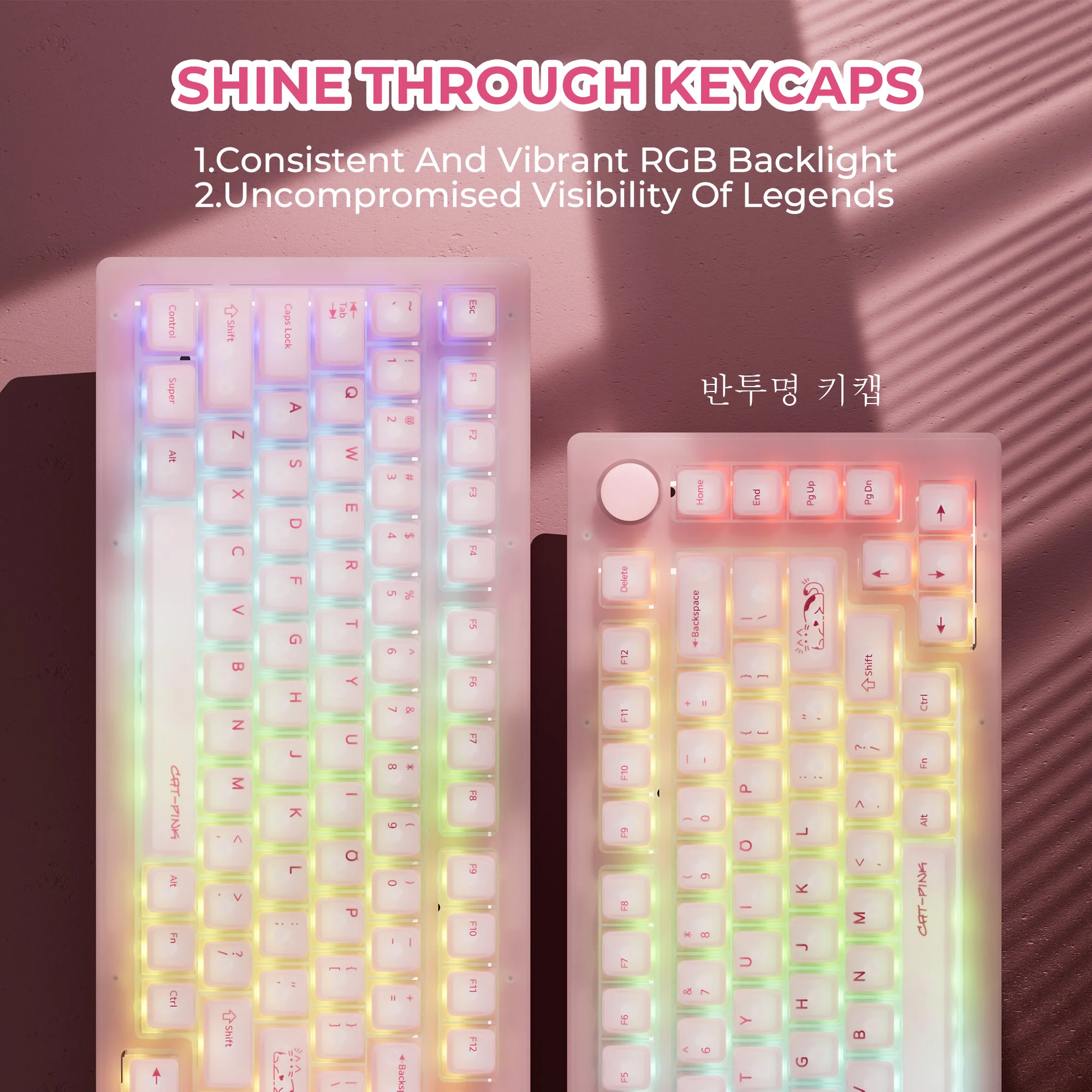 XVX 소프트 실리콘 키캡 체리 프로파일 핑크 키캡 체리 MX 61/64/68/75/87 키보드용 113키 75% 키캡(숫자 키 없음)