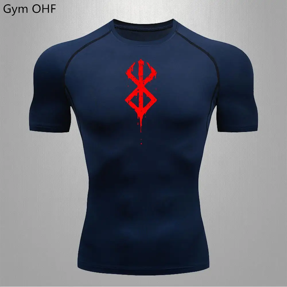 Berserk Anime Quick Dry Men's Compression T-Shirt - Summer Short Sleeve Sports Top