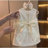 Fille princesse Tweed robes classiques mode enfants Vintage bébé tenue décontracté robes 1-8 ans enfants vêtements de cérémonie 1