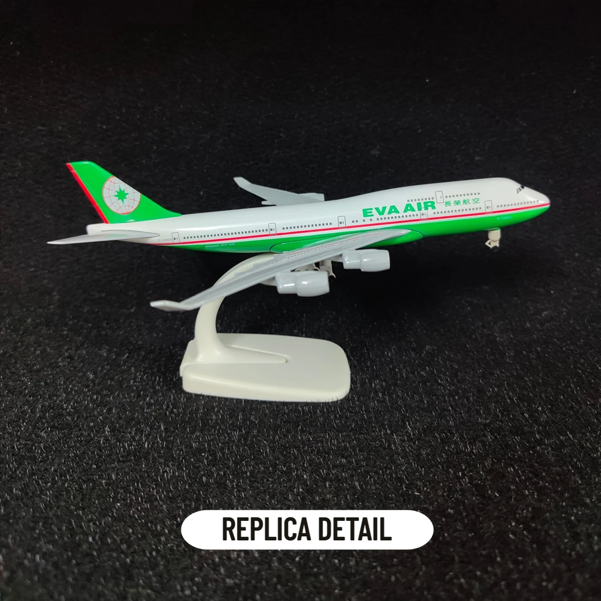 금속 항공기 모형 복제 EVA Air B747 비행기 체중계 미니어처 아트 장식, 다이캐스트 항공 소장 장난감, 1:250