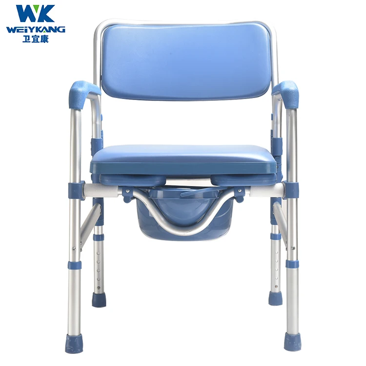 Home Care Manual chair height adults toilet portable Folding Commode Chair for elderly 2