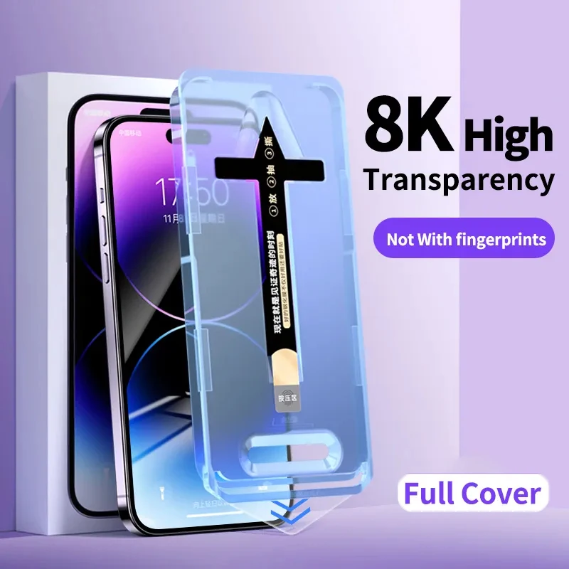 8K Hd Full Cover In Vetro Temperato Per Iphone 14 13 11 Pro Max 15 Plus 12 Mini X Xs Delivery Mount Aids Accessori Per La Protezione Dello Schermo