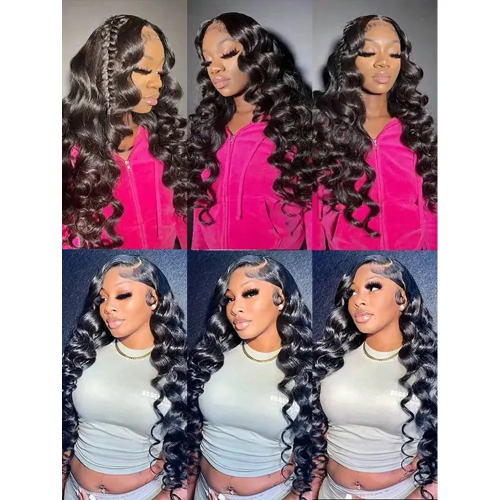28 32 Inch 13x4 Loose Deep Wave HD Transparent Lace Frontal Wig 250% Density Pre Plucked Human Hair Wig with Baby Hair 3