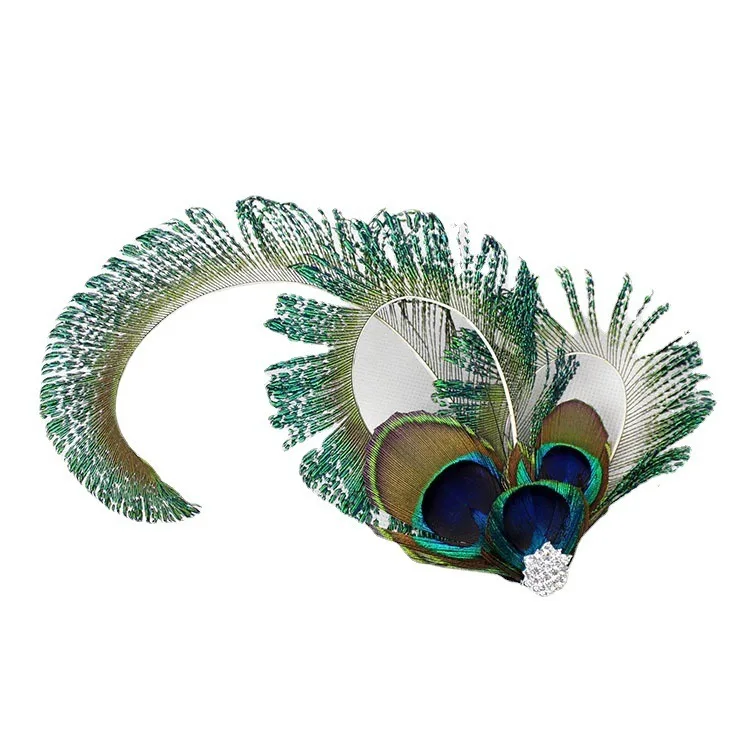 Peacock Faux Feather Fascinator Clip, Women Hairpin Headpiece, Carnival Fancy Dress Hair Pin, Hair Accessories, Clips