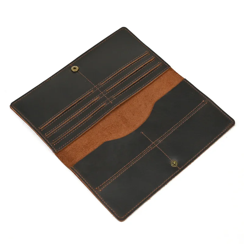  New Fashion Luxury Long Wallet For Men Real Leather Male Card Bag Handled Wallets Collge Student Purse cartera hombre