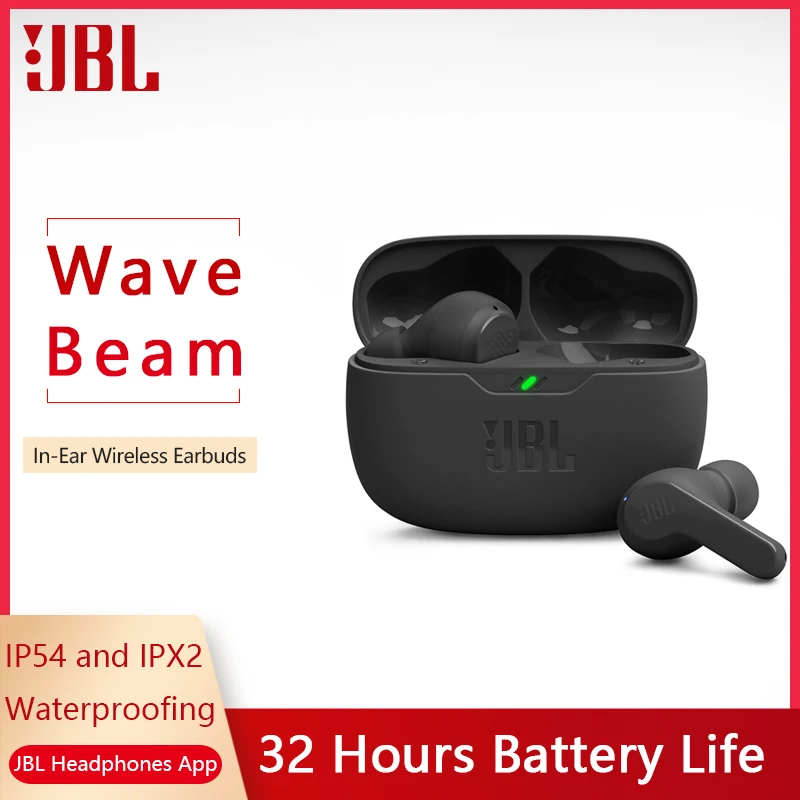 Auricolari Bluetooth Wireless Jbl Wave Beam Originali Supporto Cuffie Jbl App/32 H Playtime Vibe Beam Tws Auricolari True Wireless