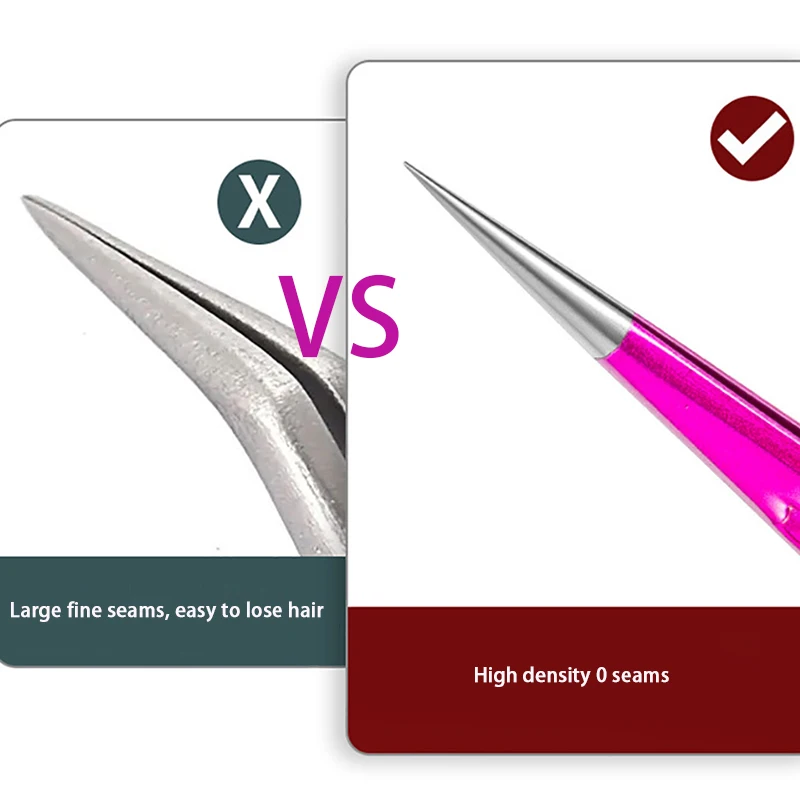 Eyelash Tweezers Extension Clip Stainless Steel Anti-Static Superhard High Precision Tweezers With Fiber Tips Makeup Tools