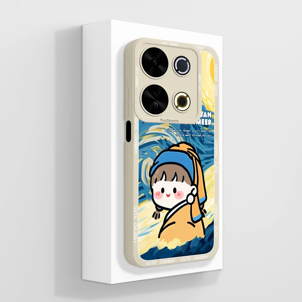Pretty Flower Cute Girl Silicone Protective Case - Soft, High-Quality Bumper, Anti-Fall Design