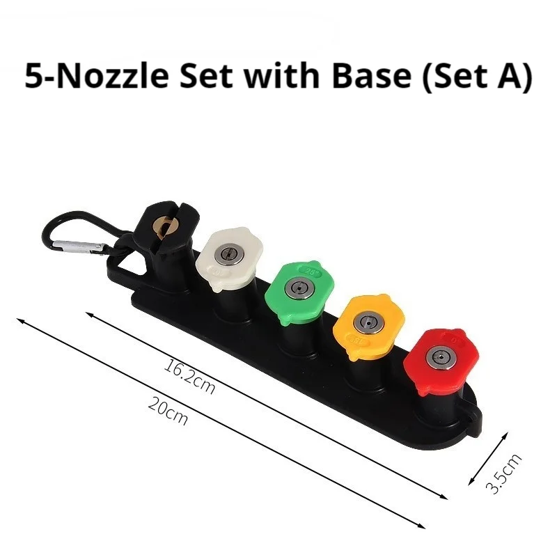 Pressure Washer Nozzles Kit 5&7Pcs 1/4" Quick Connect with Holder Base for Car Home