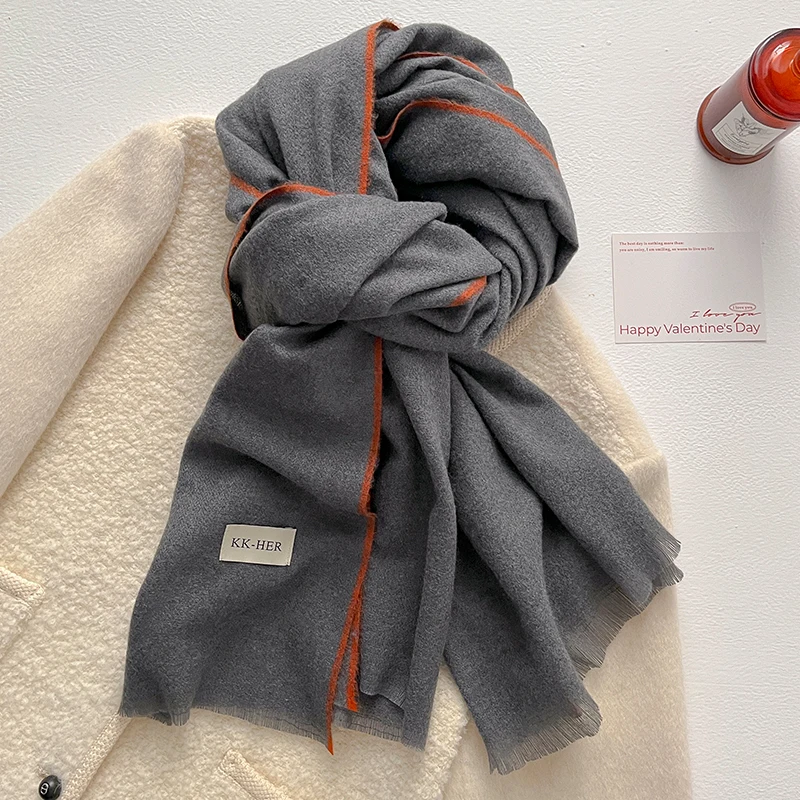 2025 New Women's Winter Wool Scarf - Long Warm Cashmere-Like Solid Color Pashmina Shawl, Wrap, Hijab, Bandana & Head Scarf