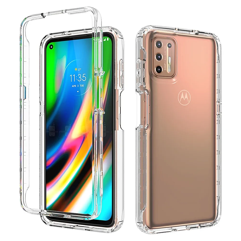 Candy Color Transparent Shockproof Hybrid Case - Dual Layer Protective Shell for Motorola Moto G Phones