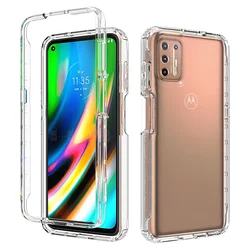 Candy Color Transparent Shockproof Hybrid Case - Dual Layer Protective Shell for Motorola Moto G Phones (Clear)