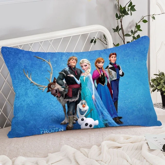 Housse de coussin Disney la reine des neiges, taie d'oreiller de canapé,  princesse Elsa Anna, en peluche courte, décorative pour la maison 