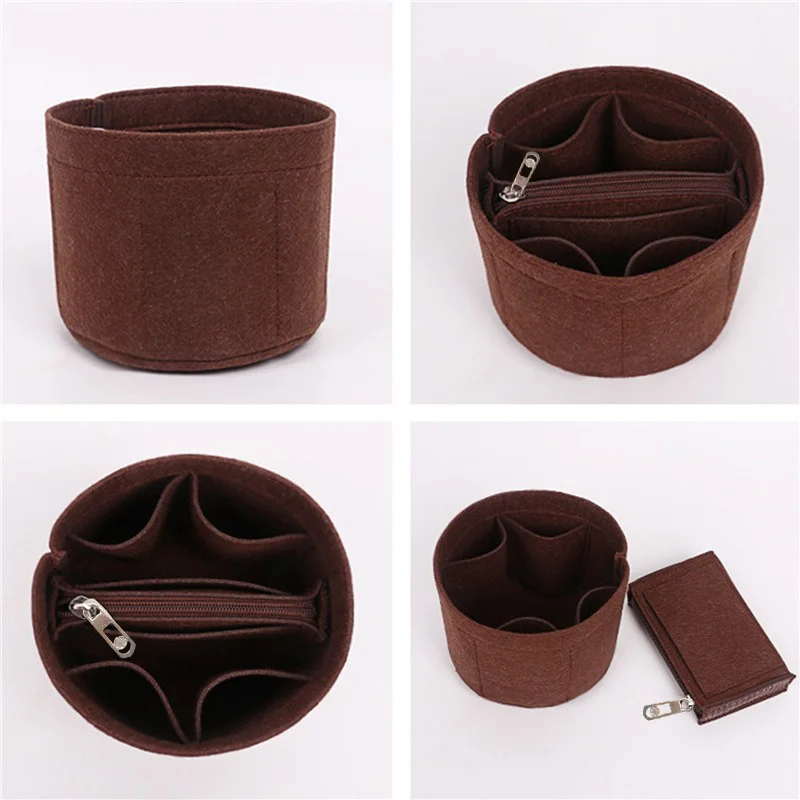 1Pc Soft Felt Cloth Insert Bag Women's Organizer Handbag Felt Travel Bag Insert Liner Purse Organiser Pouch