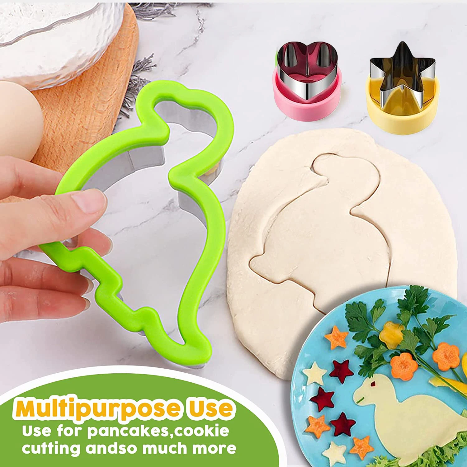 Description Picture 4 of itemSandwich Cutters Set for Children Dinosaur Cookie Mold Maker Fruit Shape Cutters School Lunch Bento Box accesssories for kids
