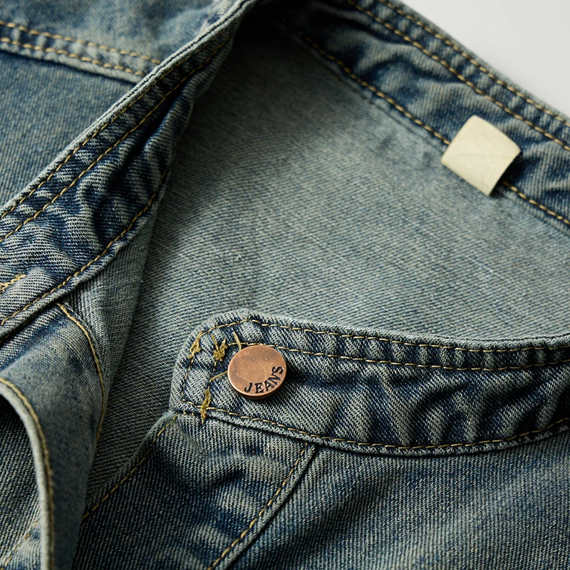 Punk Mens Rock Denim Vest Vintage Washed Blue Cowboy Waistcoat Fashion Jeans Sleeveless Jacket Motorcycle Biker Vests Tops