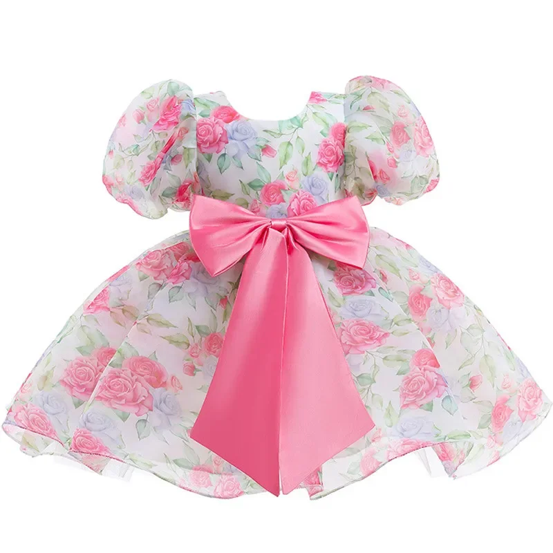 

Infant Vestidos Baby Girl Clothes Baby Dress Lace Bowknot Girl Sleeveless Dress for Birthday Party Toddler Costume 3-24 Month