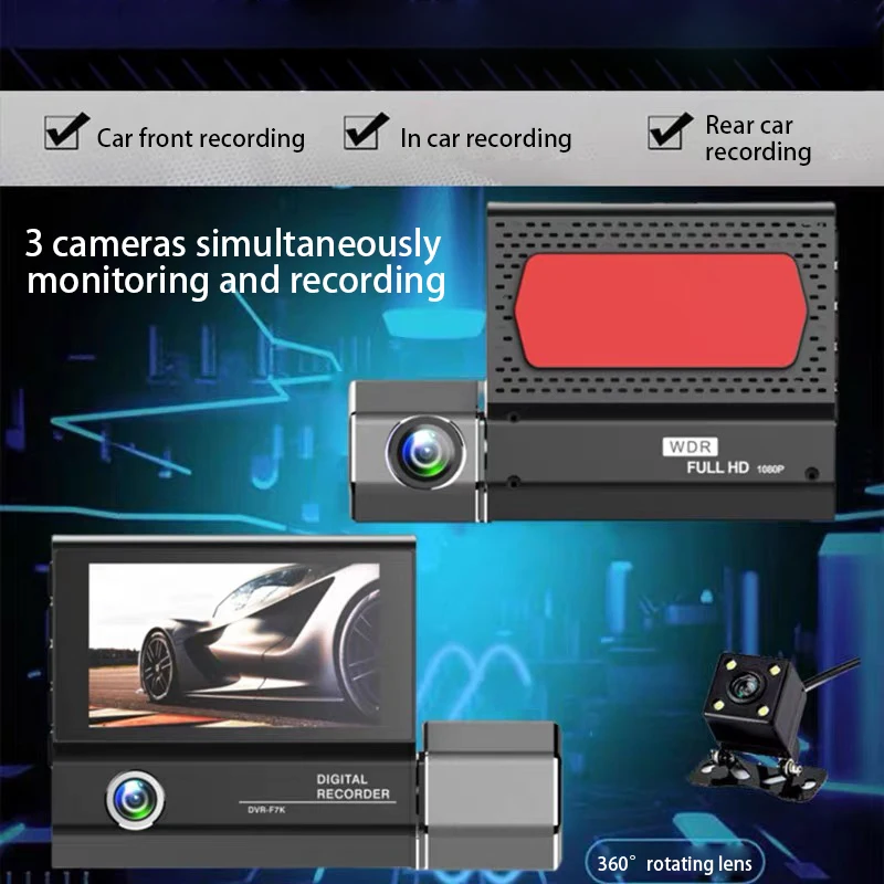 تسجل فيديو للرؤية الليلية للسيارة 3 بوصة واي فاي F...