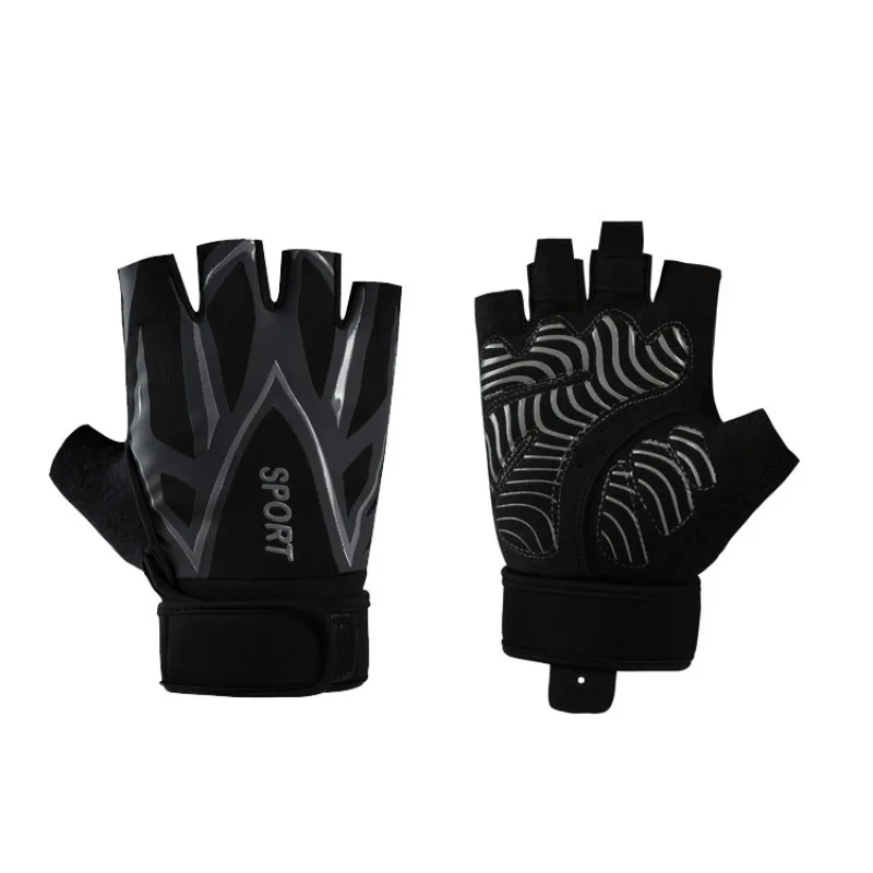 Gym Dumbbells Gloves Half Finger Fitness Anti-Slip Hand Grip Women Men Cycling Bicycle Fingerless