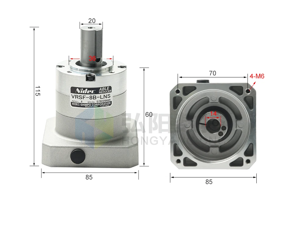 Redução 1:5 1:8 1:10 Planetary Gearbox Redutor