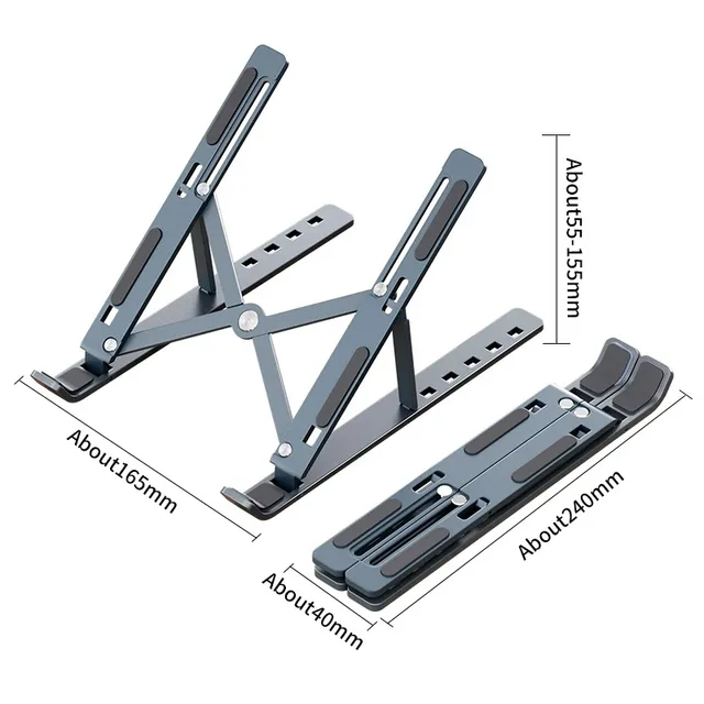 Soporte plegable para ordenador portátil, Base de soporte ajustable para portátil, soporte de aleación de aluminio para Macbook, accesorios para ordenador portátil y PC 6