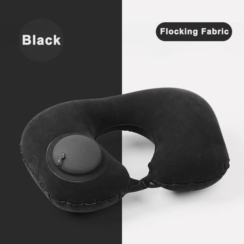 Outdoor Camping U-shaped Travel Pillow Inflatable Neck Pillow Portable Folding Travel Car Airplane Inflatable Ring Neck