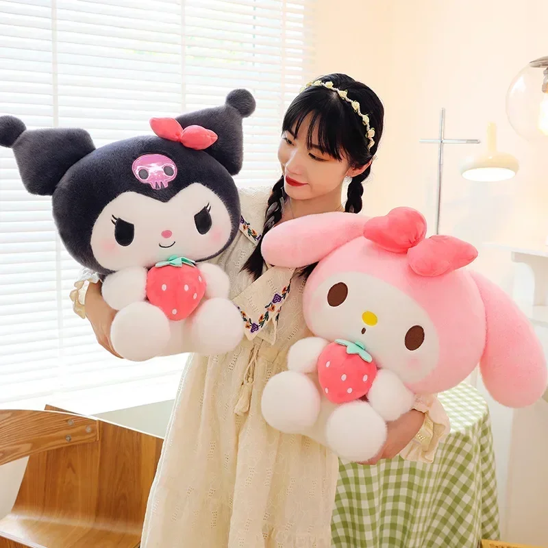 

Kawaii Sanrio плюшевые игрушки куклы мультфильм Kuromi My Melody клубника серия плюшевые фигурки Детские милые куклы подарки на день рождения