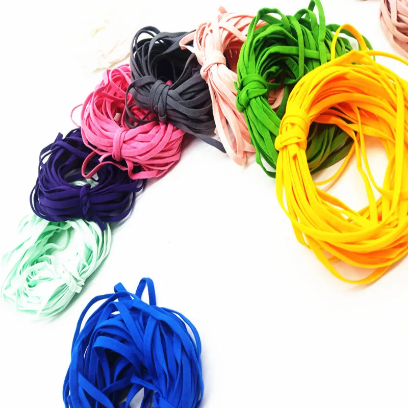 100metres/lot 5mm Plain Colour hollow elastic cord polyester stretch cords for adjustable mask cord ear rope DIY accessories