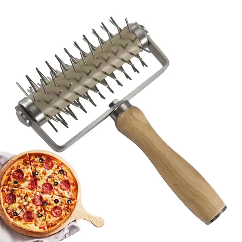 

Pizza Roller Pin Pizza Cookies Baking Tools Dough Roller Pastry Pie Needle Bread Hole Punch for Making Pizza Cookie Pie Pastry