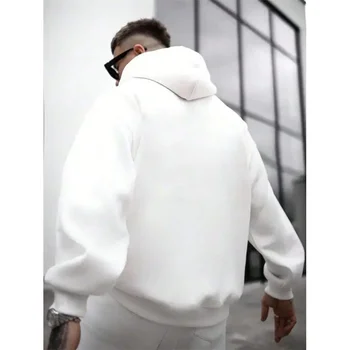 سترة بغطاء للرأس للرجال مطبوعة برسوم الرسوم المتحركة لعام 2025 سترة فضفاضة من الصوف المألوف بغطاء للرأس يومي أساسي بقلنسوة عالية الجودة 5