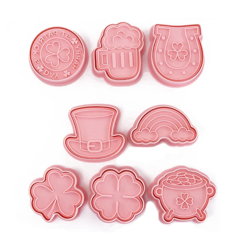 

8 Pieces Cookie Cutters Plastic Biscuits Cutters St. Patrick's Day Series