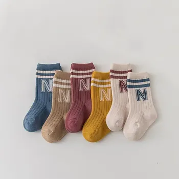 3 Pairs Baby Letter Socks Soft Cotton