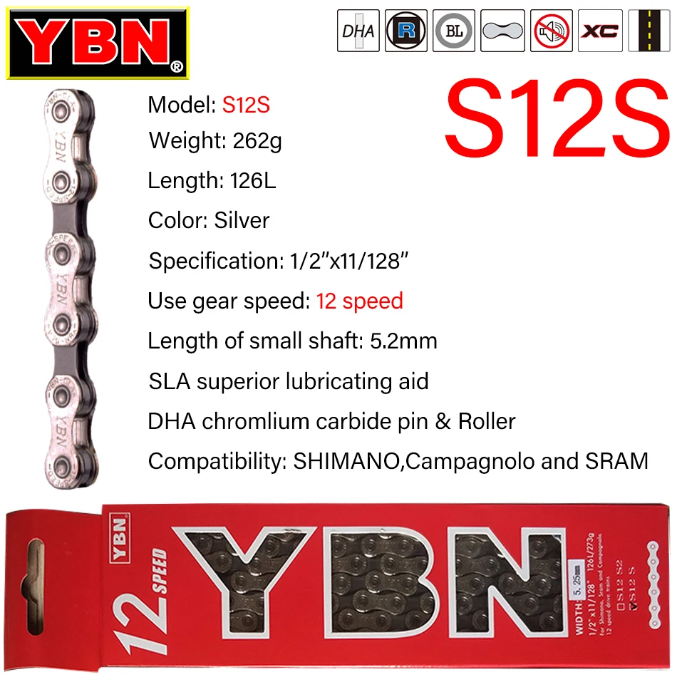 Bicycle Chain 8/9/10/11/12 Speed MTB Road Compatible with SRAM SHIMANO 116 Links Silver S11S For Bicycle Chains Bicycle Chain