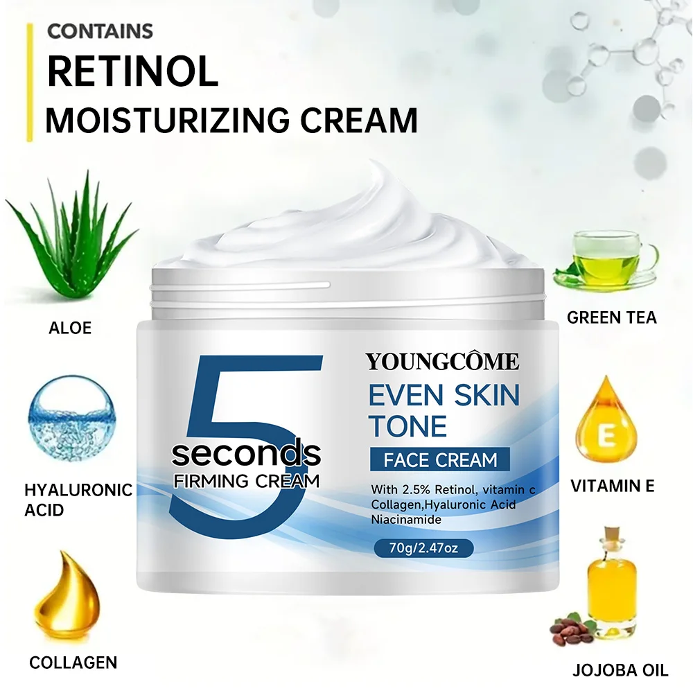 5 Seconds Retinol Anti-Wrinkle Cream Instant Anti Aging Line Fade Cream Firming Face Fine Skin Moisturizing Care Lifting Cream