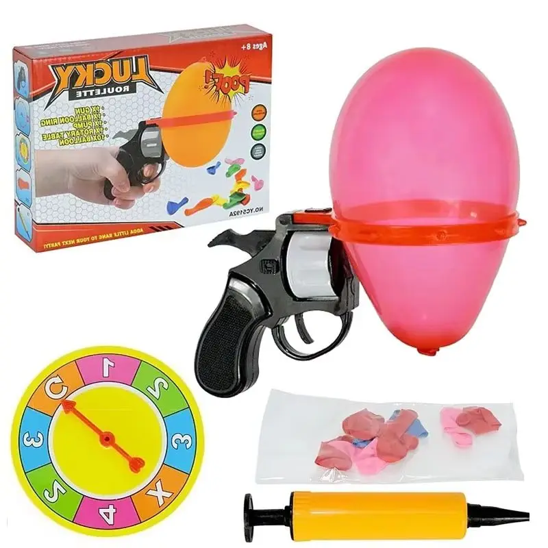 Russian Roulette Balloon Novelty Funny Turntable Balloon Set Spoof Water Party Interactive Tabletop Games Tricky (Random color)