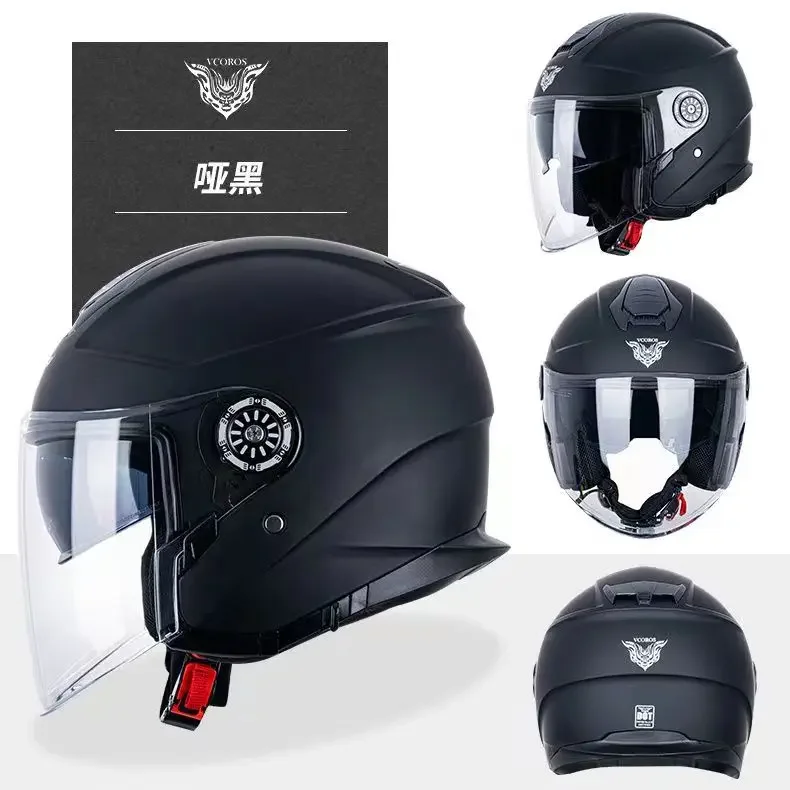 thumbnail image 1 of Casco de motocicleta italiano VCOROS Casco abierto de doble lente Casco de locomotora Cascos de moto de media cara Certificación ECE Casco de moto, 1 of 5