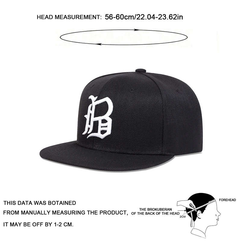 Unisex B Brief Stickerei Hip-hop Hüte Frühling Herbst Outdoor Einstellbare Casual Baseball Caps Sonnenschutz Hut Sport Kappe – Detail 9