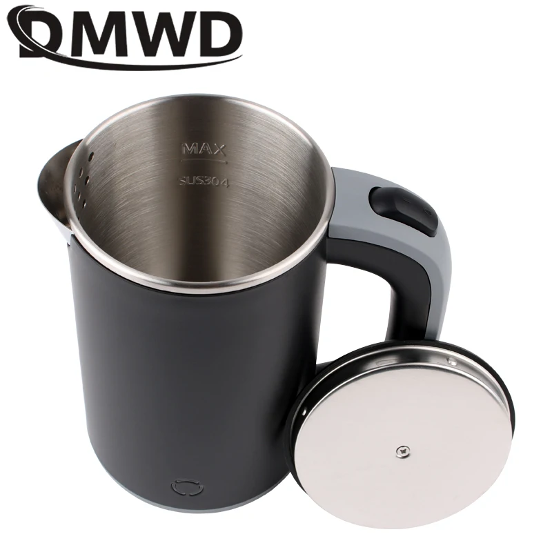 Electric Kettle Mini Folding Kettle 110V/220V Travel MINI Boiling Teapot Cup Heater Portable Stainless Steel 0.8L Hot Water Quick Heating Pot Boiler