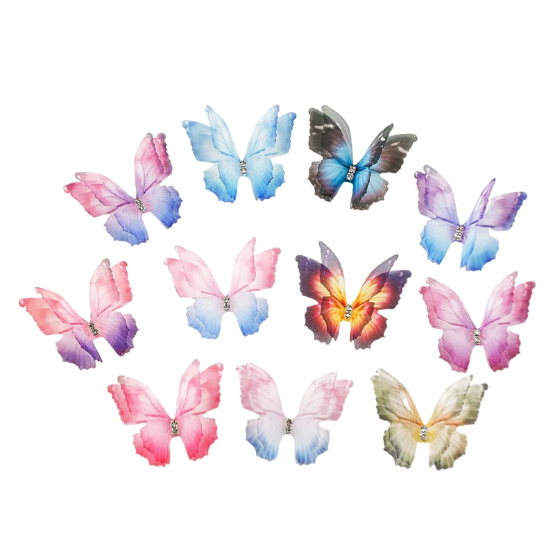 

2PCS New Multi Color Double Layer Mesh Butterfly Girls Hairpins Children Lovely Headwear Hairgrip Hair Clips Hair Accessories