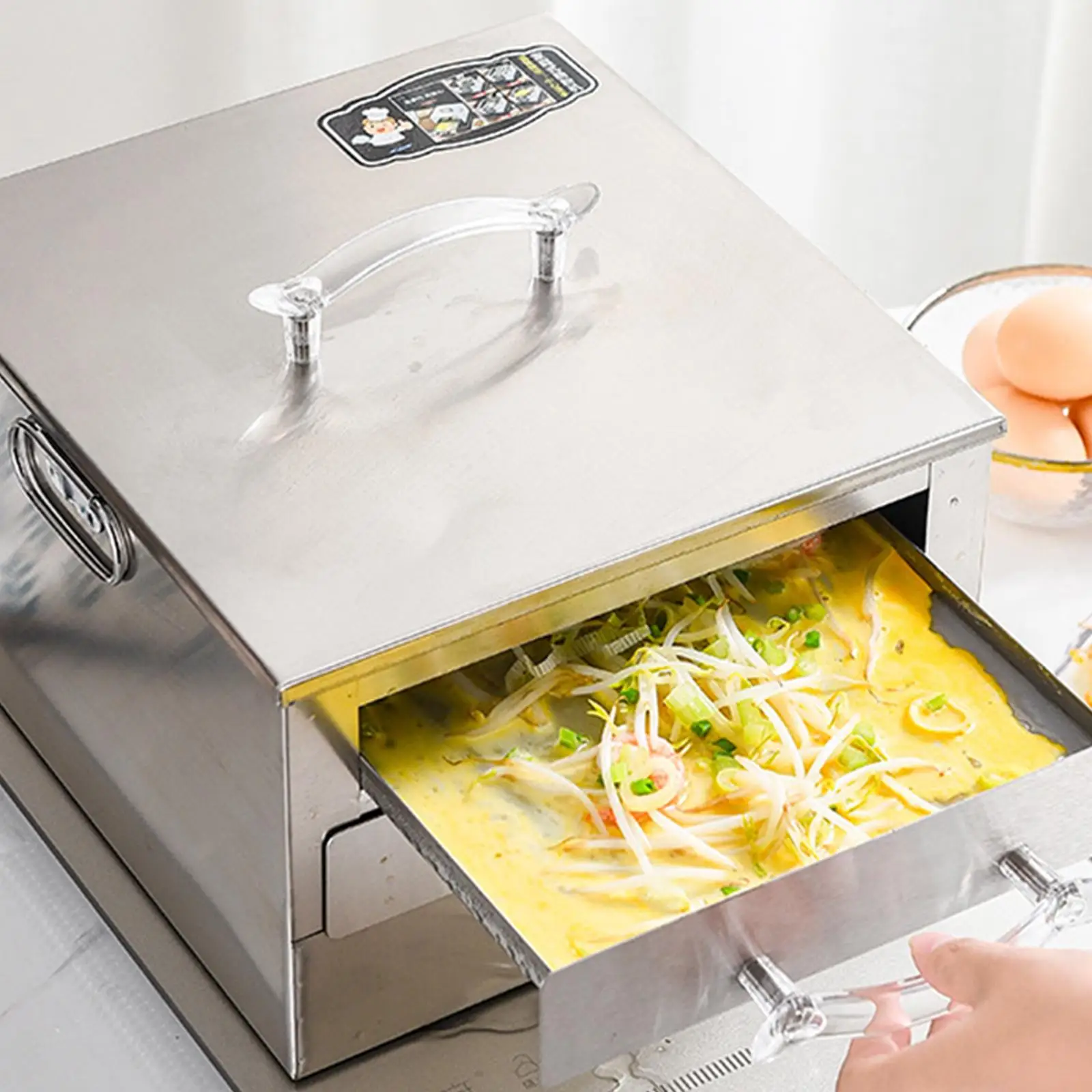 Rice Roll Maker 2 Tiers Bun Steam Machine for Kitchen Cooking Home Use
