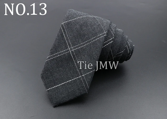 Hohe Qualität Plaid Striped Baumwolle Handgemachte Krawatte Männer Krawatte Schmale Kragen Dünne Beiläufige Krawatten Business Party Anzug Zubehör Geschenk – Detail 13
