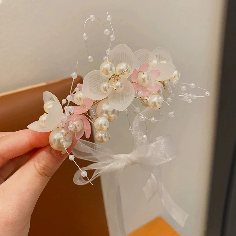 Forest Children's Crown Wreath Princess Pearl Hair Band Girls Headdress