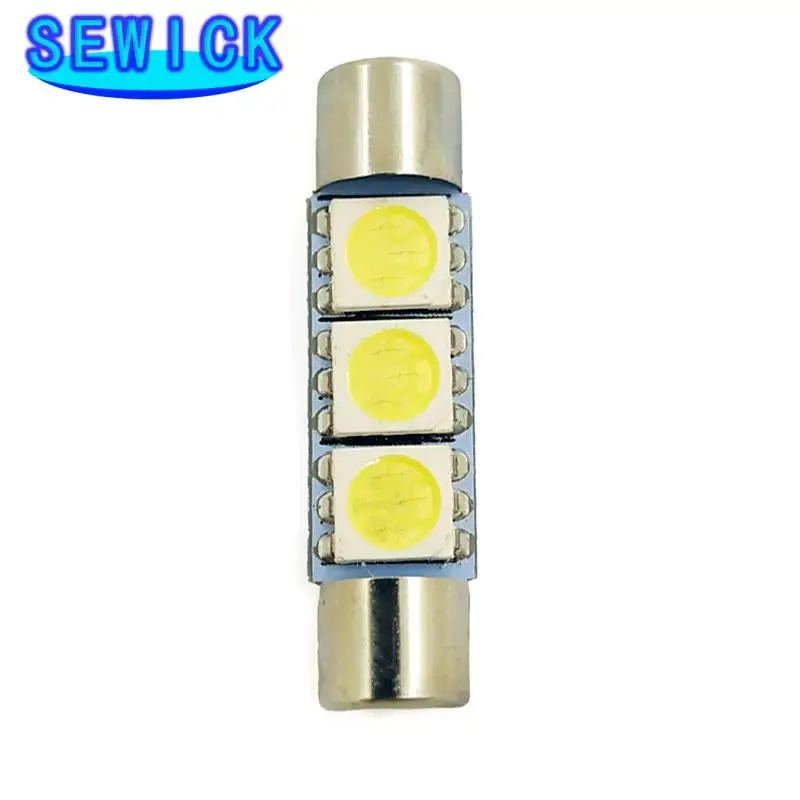  100pcs   T6.3 28mm 31mm 3SMD 5050 LED 3smd  ڵ ȭ ſ    ǻ Ʈ 12V