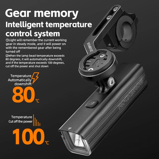 ROCKBROS Bike Light 1500LM/1000LM Aluminum Alloy Type-C Charging Smart Front Lights Hanging Version LED Lamp Cycling Headlights 2